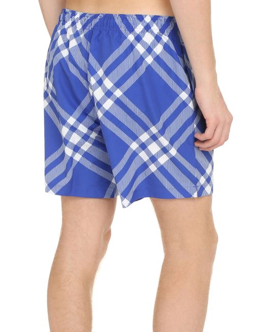 Shorts da mare stampati di Burberry in Blue da Uomo