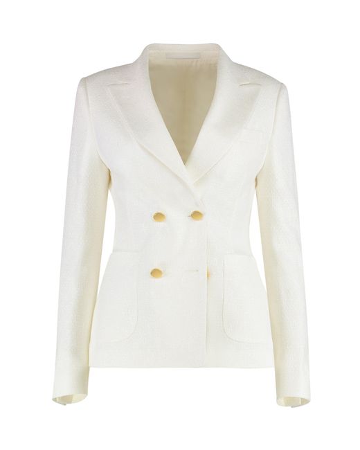 0205 Tagliatore White J-Coral Boucle Jersey Single-Breasted Jacket
