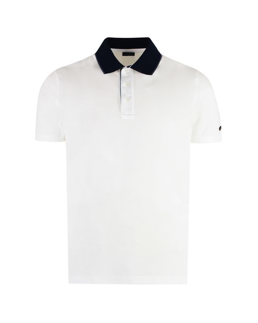 Paul & Shark White Short Sleeve Cotton Polo Shirt for men