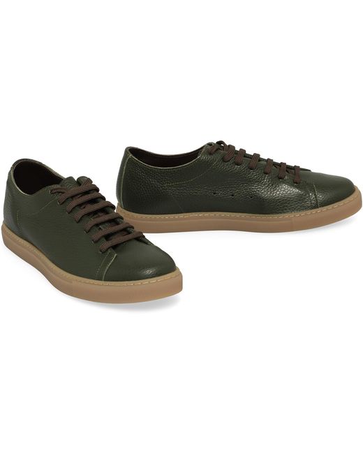 Slowear Green Sneakers Made Of Hammered Calfskin for men