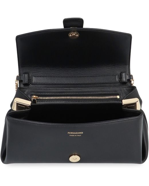 Ferragamo Black Leather Crossbody Bag