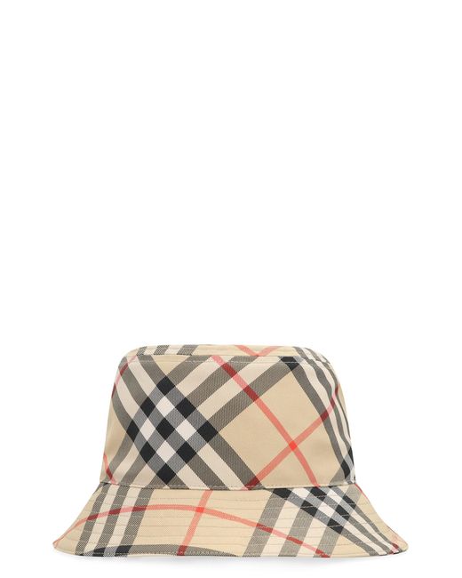 Burberry Natural Check Pattern Bucket Hat For