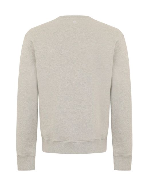 AMI White Cotton Sweatshirt With Embroidery for men