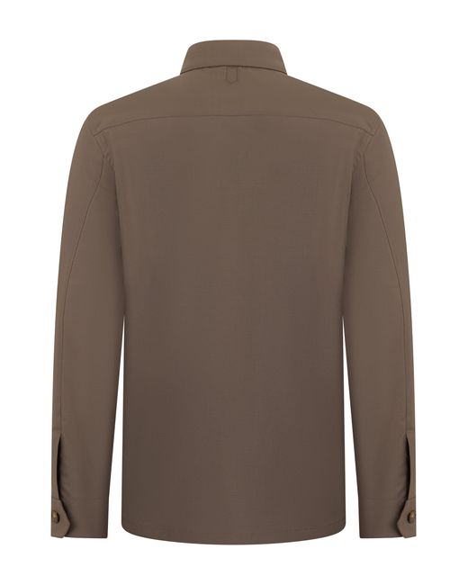 Canali Brown Wool Shirt With Long Sleeves for men