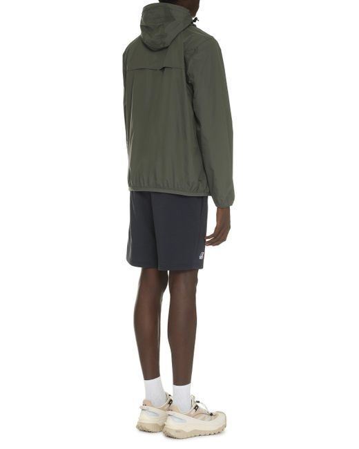 K-Way Green Claude Hooded Nylon Jacket for men