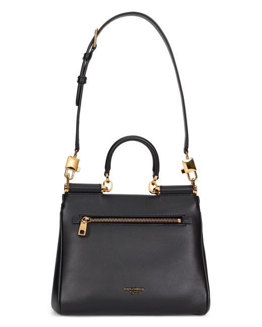 Dolce & Gabbana Black My Sicily Leather Handbag