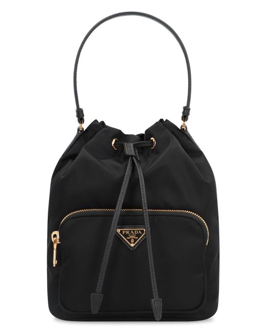 Borsa a secchiello Duet di Prada in Black