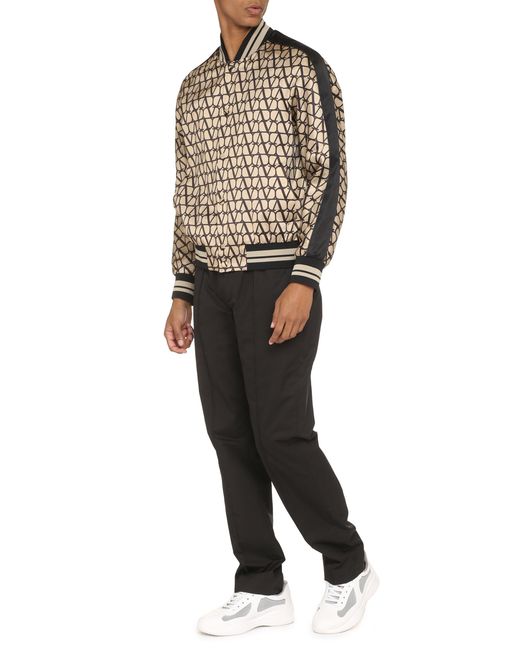 Valentino Garavani Black Printed Bomber Jacket for men