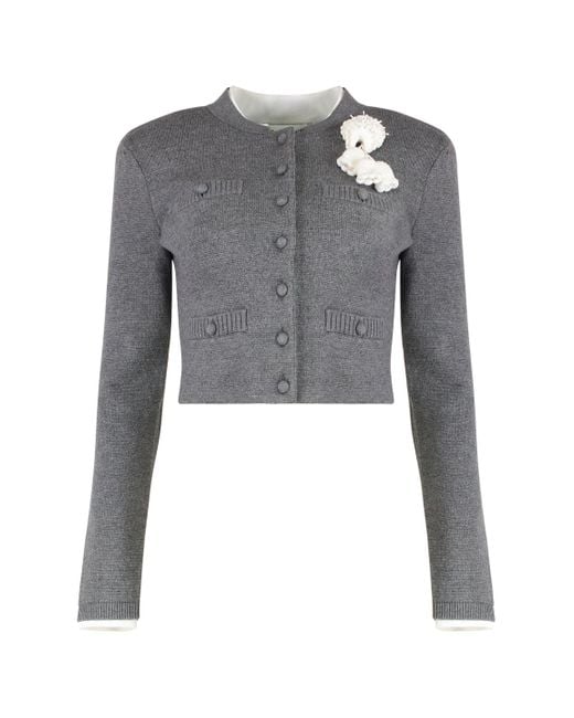 Cardigan in misto lana di Self-Portrait in Gray