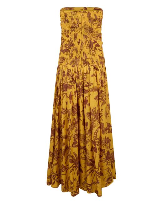 ALÉMAIS Yellow Long Printed Dress