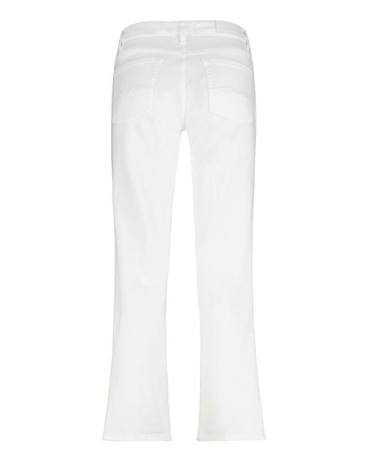 7 For All Mankind White Calie Straight Leg Jeans