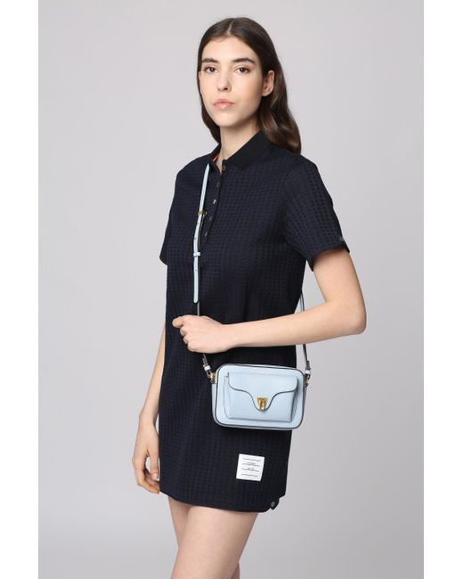 Coccinelle Blue Beat Soft Mini Leather Crossbody Bag