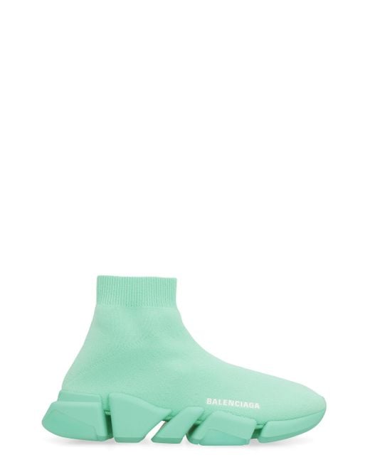 Balenciaga Speed 2.0 Knitted Sock-sneakers in Green | Lyst
