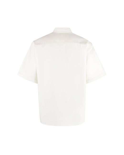 Camicia a maniche corte in cotone di AMI in White da Uomo