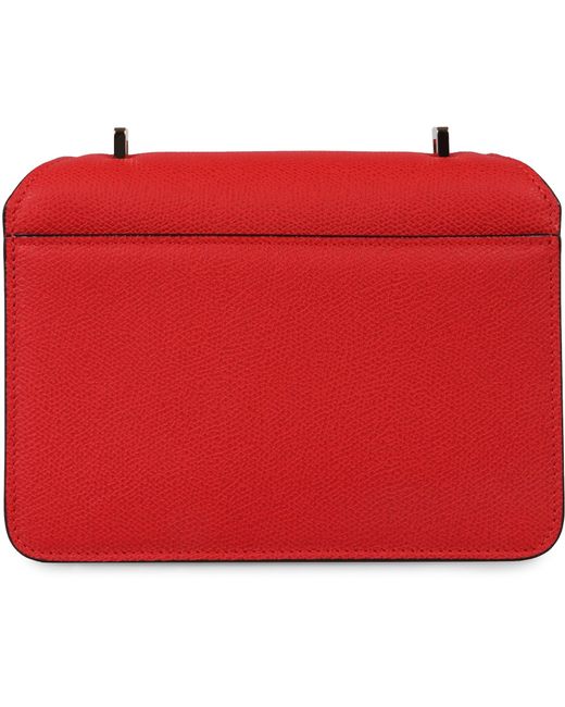 Valextra Red Nolo Mini Leather Crossbody Bag