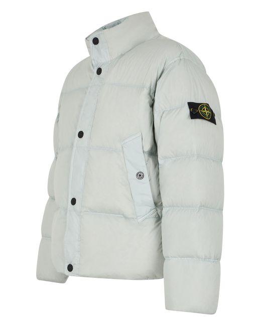 Stone Island Gray Padded Bomber With Logo for men