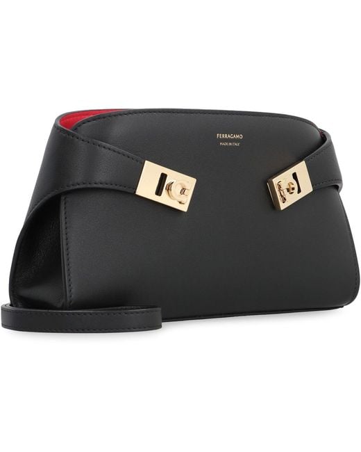 Ferragamo Black Hug Leather Crossbody Bag