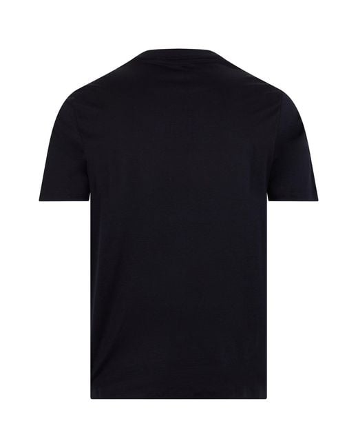 Emporio Armani Black Cotton T-Shirt With Short Sleeves for men