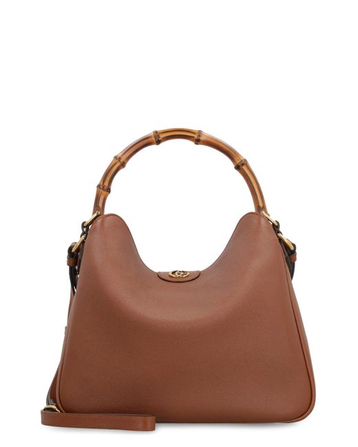 Gucci Brown Diana Leather Shoulder Bag