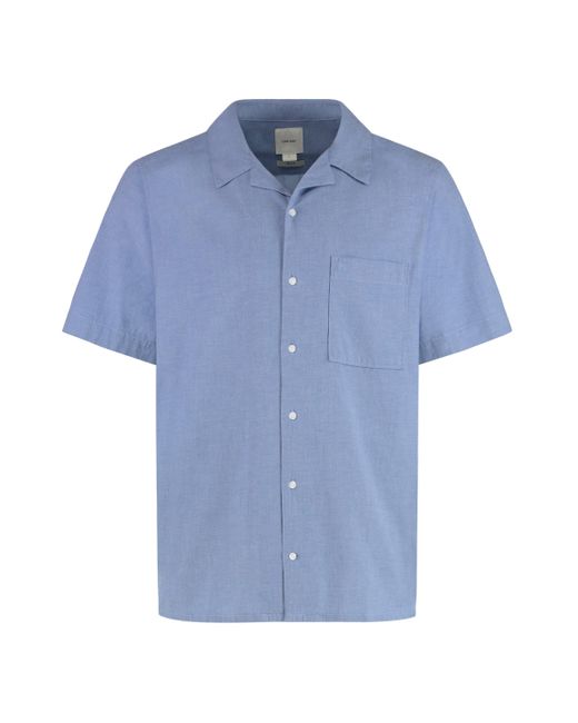 Calvin Klein Blue Short Sleeve Stretch Cotton Shirt for men