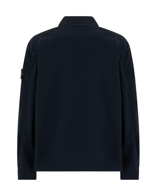 Stone Island Blue Jacket With Buttons for men