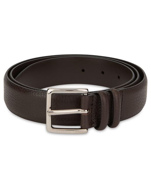 Orciani Black Leather Belt for men