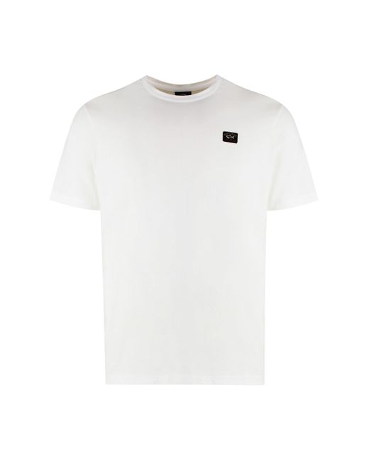 Paul & Shark White Cotton Crew-neck T-shirt for men