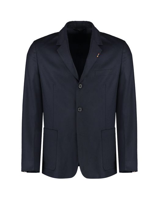 Paul Smith Blue Wool-Cashmere Blend Two-Button Blazer For for men
