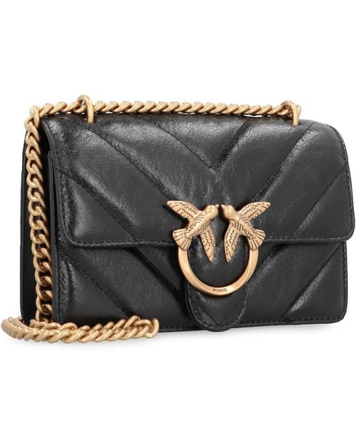 Pinko Mini Love Leather Crossbody Bag in Black Lyst UK