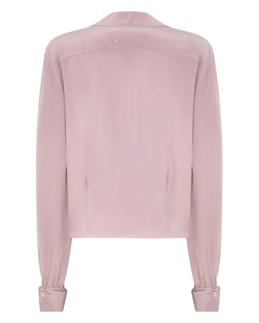 Maison Margiela Pink Silk Satin Shirt