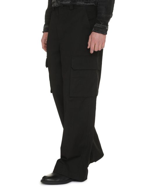 Valentino Garavani Black Cotton Cargo-Trousers for men
