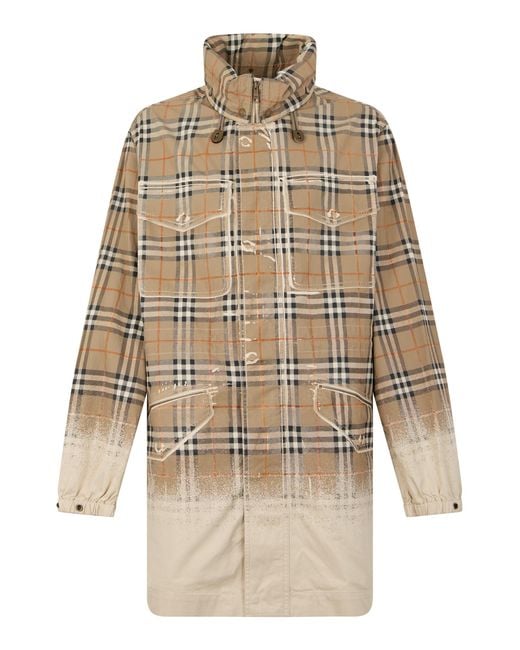 Burberry Natural Checkered Windbreaker for men