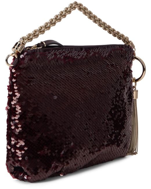 Jimmy Choo Red Callie Handbag With Sequins
