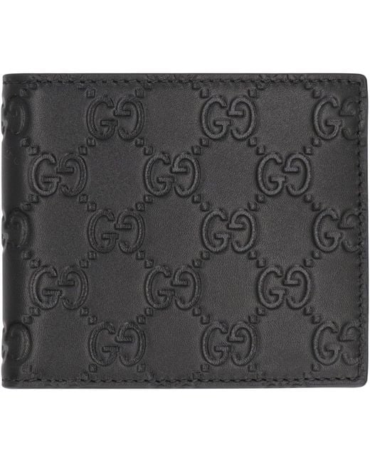 Gucci Gray Bi-Fold Wallet Gg Emblem for men