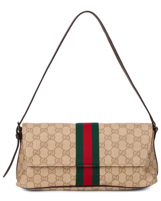 Borsetta a spalla con Monogram di Gucci in Brown