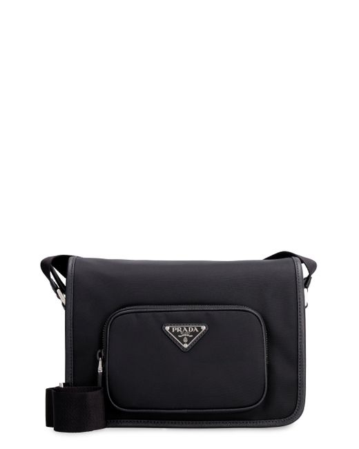 Prada Black Nylon Messenger Bag for men