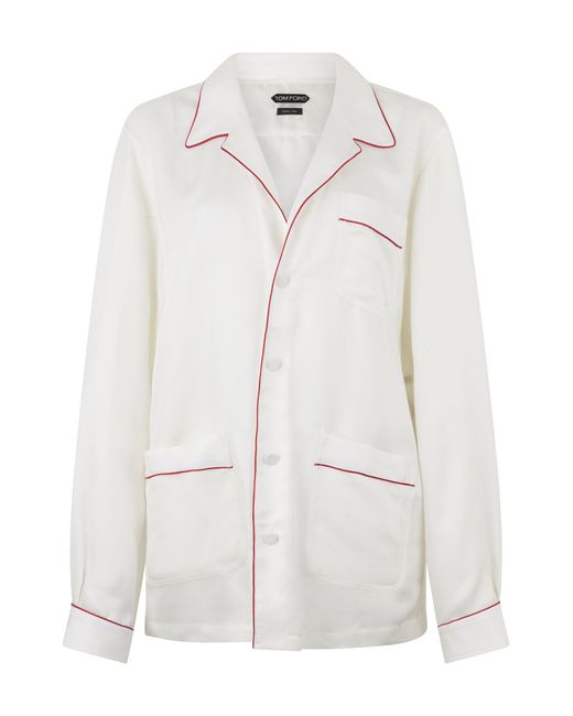 Tom Ford White Silk Twill Nightgown