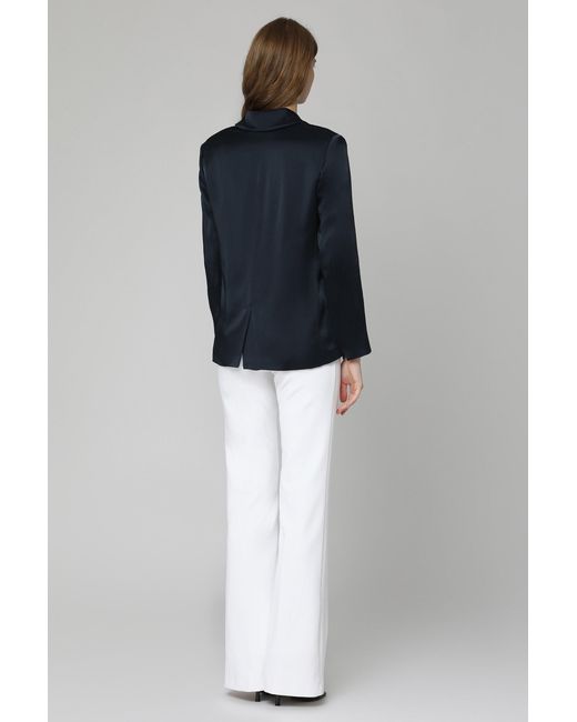 Max Mara Blue Guido Satin Blazer