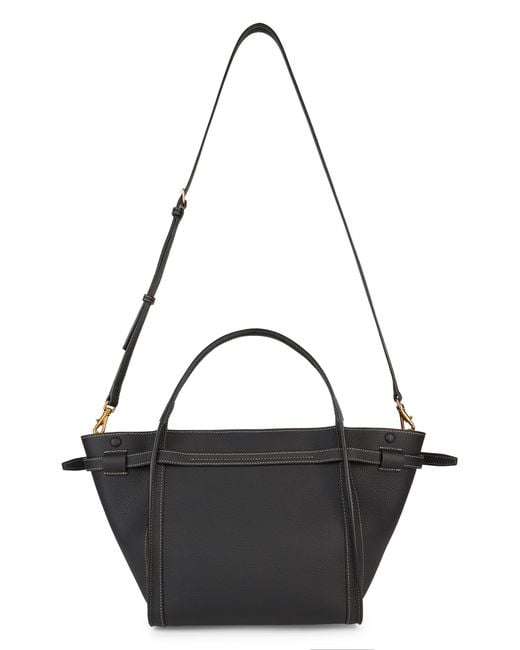 Tod's Black Small Leather Shopping Handbag