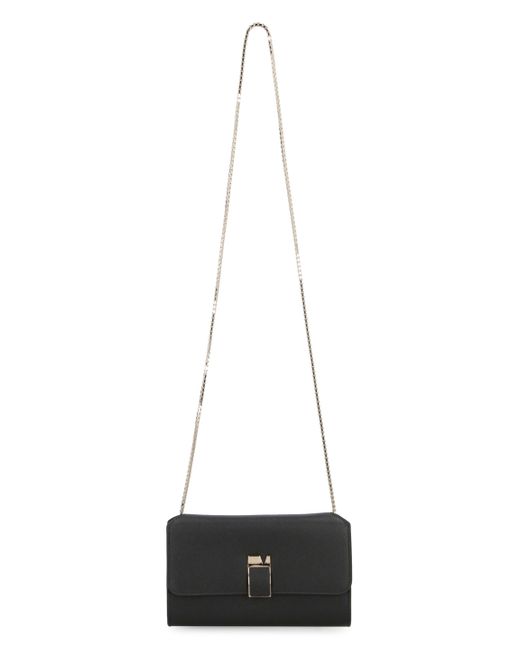 Valextra Black Nolo Leather Wallet On Chain