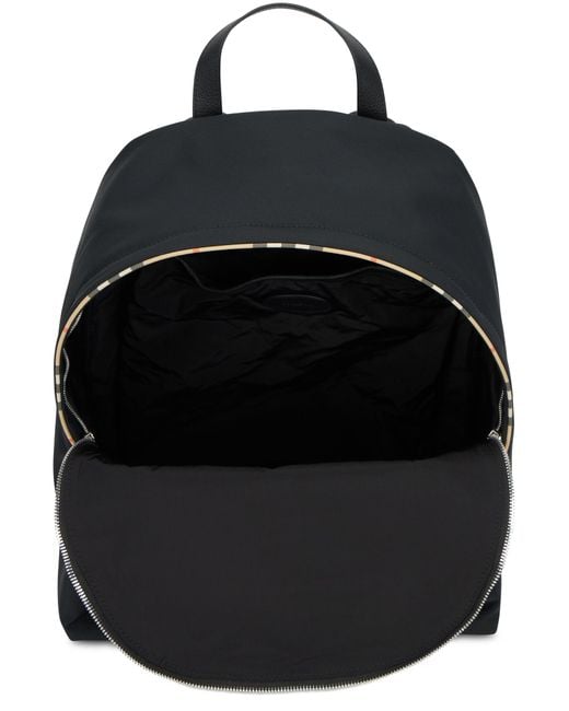 Burberry Black Backpack With Tartan Details for men