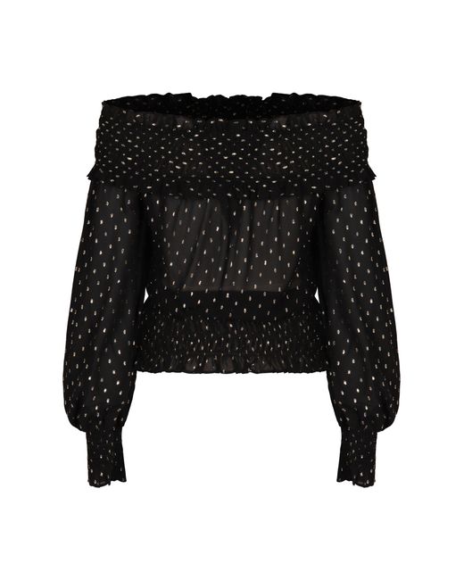 Self-Portrait Black Top Off-Shoulder