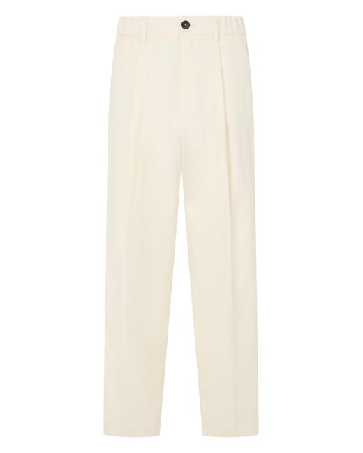 Herno White Straight Trousers for men
