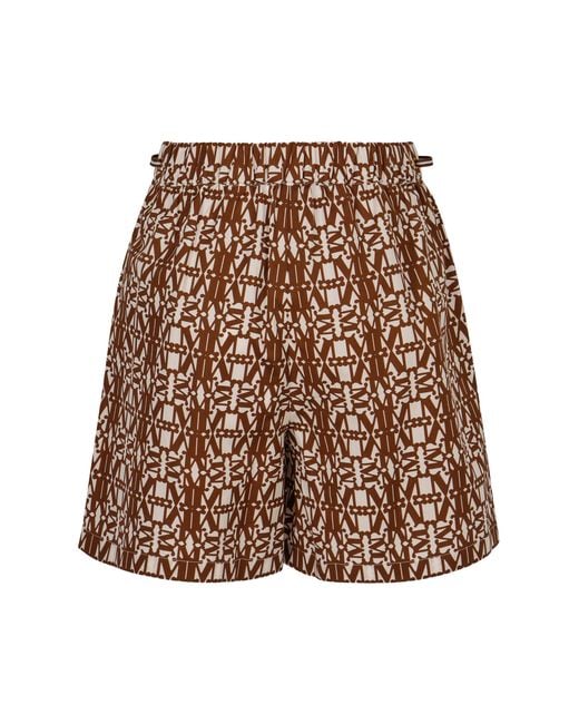 Max Mara Brown Monogram 'Taiga' Shorts