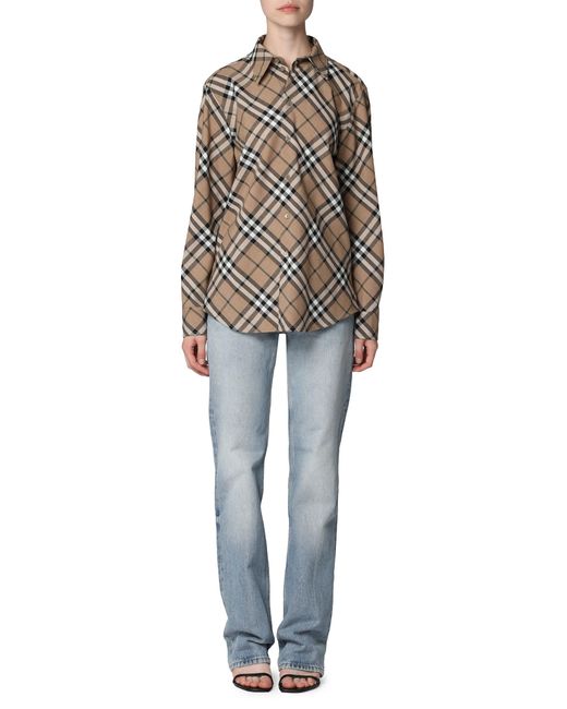 Camicia in motivo check di Burberry in Gray