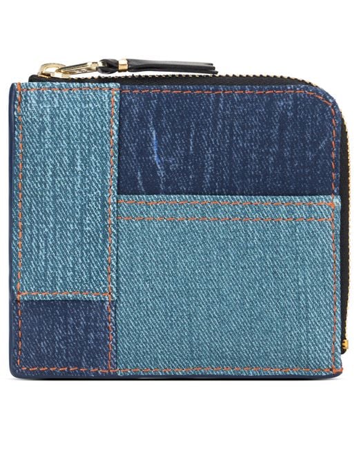 Comme des Garçons Blue Compact Wallet With Zip
