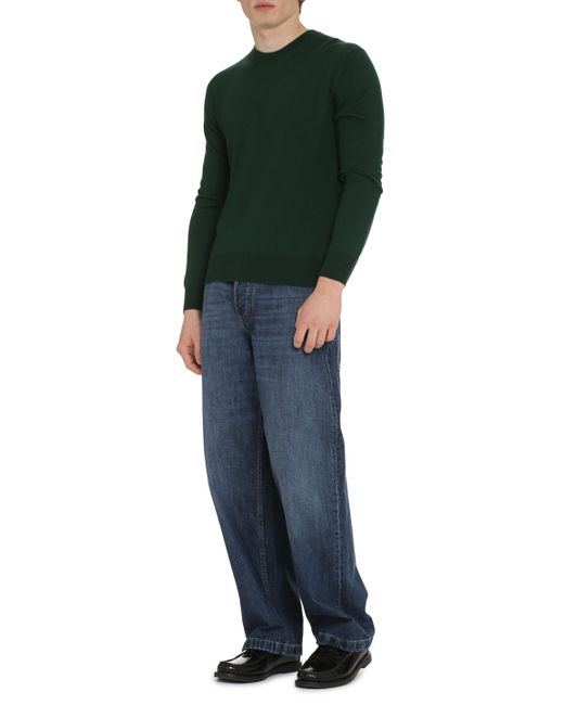 Gucci Green Crew-neck Wool Sweater for men