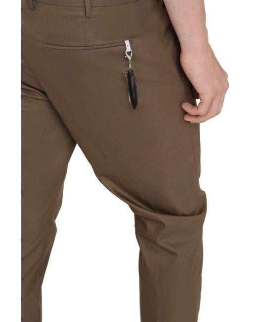 PT01 Brown Stretch Cotton Chino Trousers for men