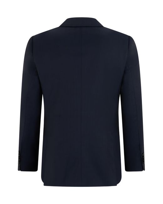 Boss Blue Single-Breasted Virgin Wool Slim-Fit Jacket With Classic Lapel for men