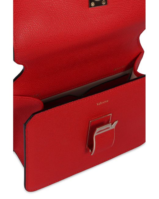 Valextra Red Nolo Mini Leather Crossbody Bag